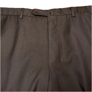 Incotex Dress Trousers 40 (39x31.5) Super 100s Flat Front High Comfort Brown